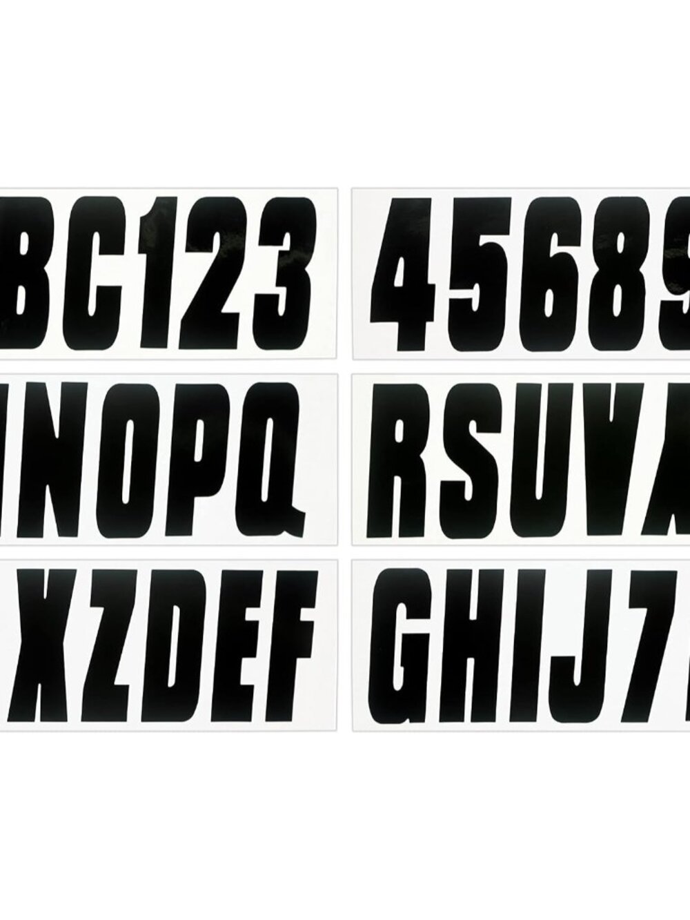 Series 350 Boat Lettering & Registration Decal Kit – Solid Black, 3-Inch –Fuel R